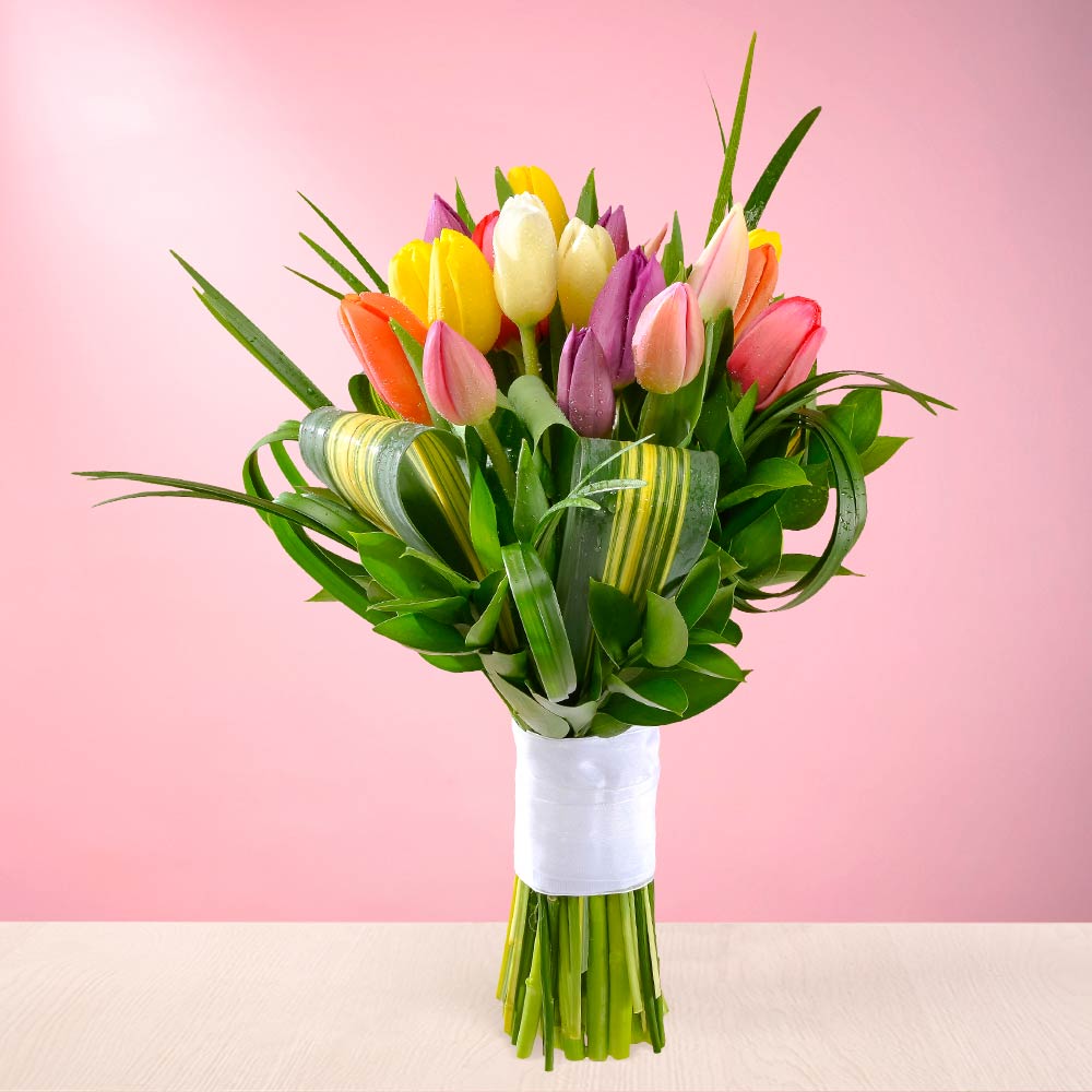 Bouquet de Novia con Tulipanes de Colores